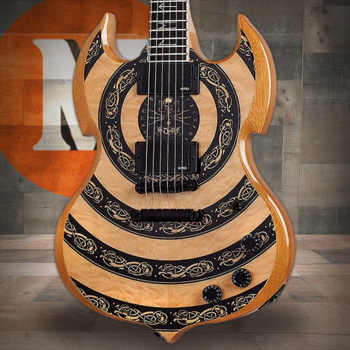 Schecter Wylde Audio Barbarian Norse Dragon Bullseye Electric Guitar - Rawtop (4574) | Musician Madness