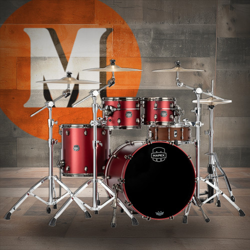Mapex Saturn Evolution Rock 4 Piece Shell Pack Without Snare - Tuscan Red (SE529XBBPA) | Musician Madness