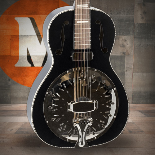 Recording King Dirty 30s Minnie Bucker Resonator Acoustic Electric - Matte Black | Musician Madness