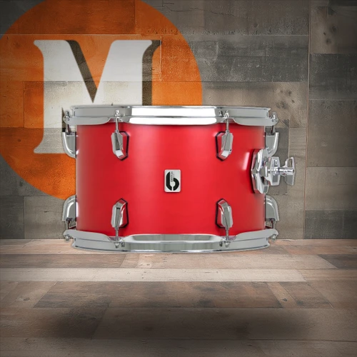 British Drum Co. ENG-10-7-RT-SSC Enigma Series Tom. Satin Scarlett 10" x 7" (ENG-10-7-RT-SSC-U) | Musician Madness