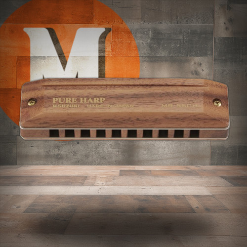 Suzuki MR-550H-B Koa Pure Harp 10-Hole Diatonic Harmonica. Key of B (MR-550H-B-U) | Musician Madness