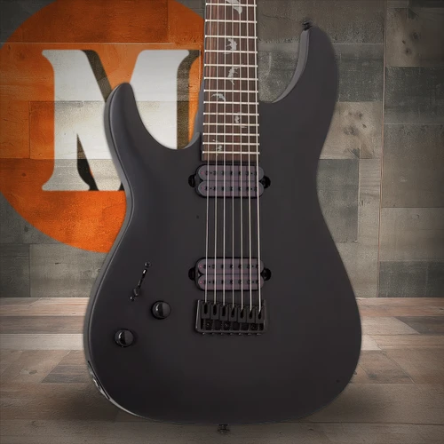 Schecter Damien-7 Left Hand Electrc Guitar - Satin Black (2475) | Musician Madness