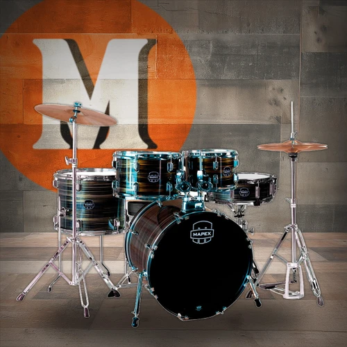 Mapex Comet 5-Piece Complete Drum Set - 20 In. Bass Drum - Ebony Yellow Grain (CM5044FTCFJ) | Musician Madness