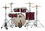 DW Design Series 4-Piece Maple Shell Pack in Cherry Stain finish with chrome hardware featuring maple shells, professional tone, and classic DW craftsmanship â€“ available at Musician Madness.