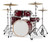 DW Design Series 4-Piece Maple Shell Pack in Cherry Stain finish with chrome hardware featuring maple shells, professional tone, and classic DW craftsmanship â€“ available at Musician Madness.