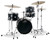 DW Design Mini Pro 4-Piece Drum Set with 16" Bass Drum in Black Satin finish featuring maple shells, compact professional design, and signature DW tone – available at Musician Madness.