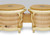 Latin Percussion LP 7-1/4" and 8-5/8" Generation II Bongos – Natural Finish with Gold Hardware (LP201AX-2AW) – handcrafted LP bongos with oak shells and premium tone, available at Musician Madness.