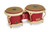 Latin Percussion LP Fausto Cuevas III Signature 7-1/4"–8-5/8" Bongos – Ferrari Red Fiberglass with Gold Hardware (LP794V-ARG) – premium LP signature bongos available at Musician Madness.
