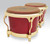 Latin Percussion LP Fausto Cuevas III Signature 7-1/4"–8-5/8" Bongos – Ferrari Red Fiberglass with Gold Hardware (LP794V-ARG) – premium LP signature bongos available at Musician Madness.