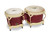 Latin Percussion LP Matador Traditional 7-1/4"–8-5/8" Oak Bongos – Red Finish with Gold Hardware (M201-RW) – premium LP Matador bongos, available at Musician Madness.