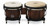 Latin Percussion LP Matador Traditional 7-1/4"-8-5/8" Oak Bongos - Whiskey Barrel Finish with Black Hardware (M201-WB) - stylish LP Matador bongos with warm tone, available at Musician Madness.