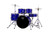 Mapex CM5044FTCIB Comet 5-Piece Drum Set with 20” bass drum in Indigo Blue, complete with hardware and cymbals.