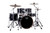 Mapex VE5045FTCVH Venus 5-Piece Fusion Drum Set in Black Galaxy Sparkle with hardware and cymbals.