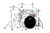 Mapex SR529XURM Saturn Rock 4-Piece Shell Pack in Satin White finish, no snare included.