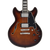 Dâ€™Angelico Premier Mini DC - Brown Burst (DAPMDCBRBNS) featuring a compact semi-hollow double-cut design, stop-bar tailpiece, dual humbuckers, and a rich Dark Iced Tea Burst finish for warm, versatile tone.