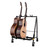 Hercules GS523BPLUS 3-Piece Guitar Rack Stand with Casters featuring padded supports, a sturdy foldable frame, and rolling casters for easy transport of up to three acoustic, electric, or bass guitars.