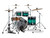 The Mapex Saturn VI SR504XZXT Fusion 4-Piece Shell Pack features hybrid maple/walnut shells designed for rich low-end punch, smooth mids, and articulate clarity. Finished in Marine Teal Burst, this kit delivers boutique styling with premium sonic performance. SONIClear bearing edges enhance resonance and tuning stability, making it ideal for professional drummers in the studio or on stage.