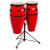 Toca Synergy Fiberglass 10"/11" Conga Set with Double Stand - Red (2300FRD)