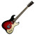 Silvertone Dbl Cut Bolt-on Alnico 6 Lipstick PU's - Red Silver Flake Burst (1449RSFB2)