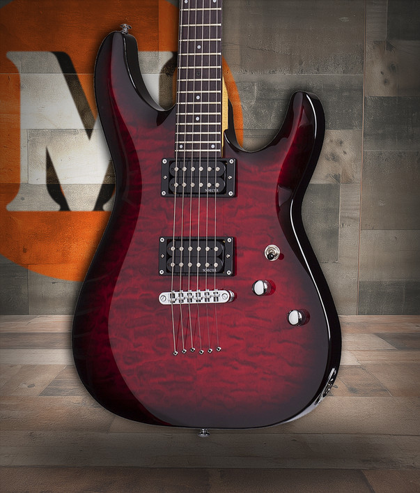 Schecter Demon-6 Electric Guitar – Crimson Red Burst (3680