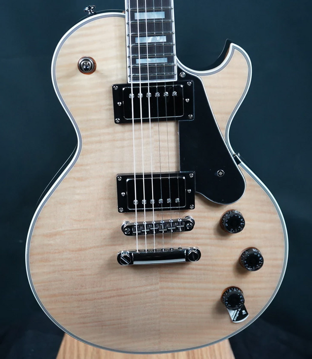 Schecter Solo-II Custom Electric Guitar in Gloss Natural finish with single-cut body, dual humbuckers, and chrome hardware.