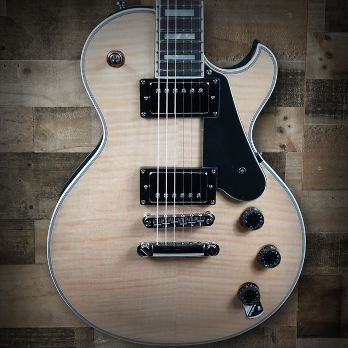 Schecter Solo-II Custom Electric Guitar in Gloss Natural finish with single-cut body, dual humbuckers, and chrome hardware.