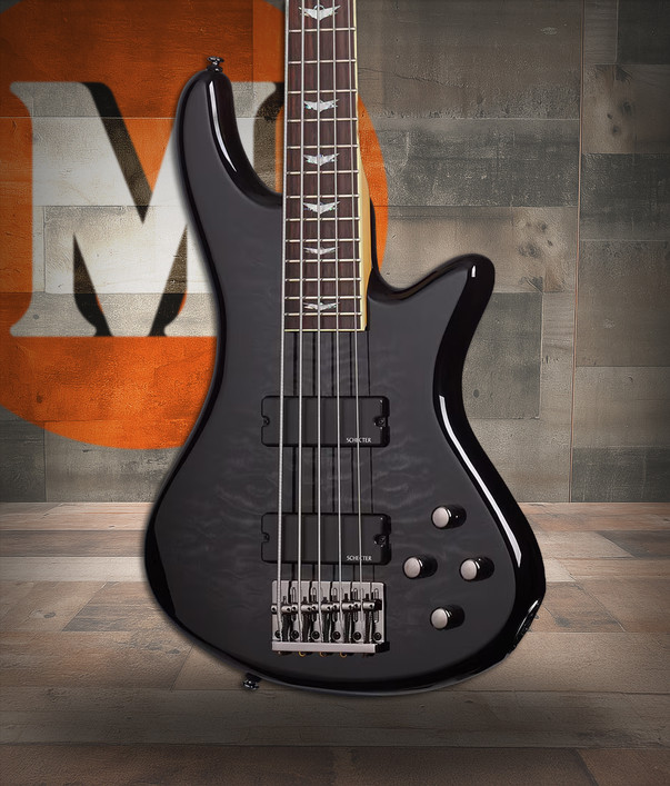 The Schecter Stiletto Extreme-5 bass guitar (2504) delivers powerful low end, active electronics, and sleek styling for modern rock and metal players. Available at Musician Madness.