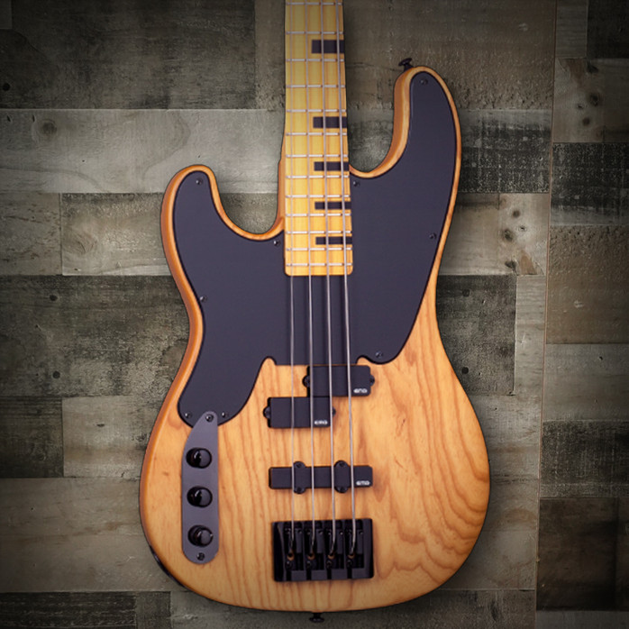 Schecter Model-T Session Left-Handed Bass Guitar (LH) – 4-string left-handed bass with EMG pickups, satin finish, and smooth neck for classic tone and comfortable playability