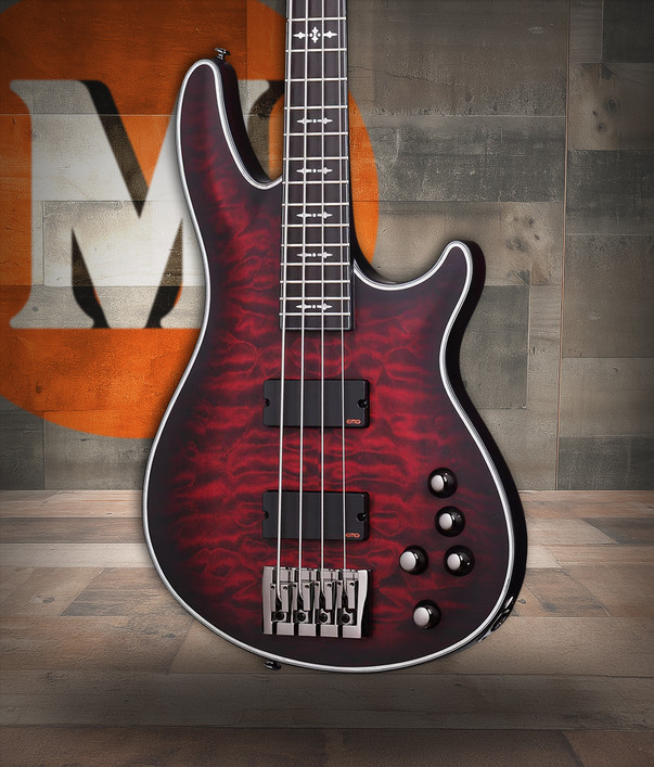 Schecter Hellraiser Extreme-4 - Crimson Red Burst Satin (1910)