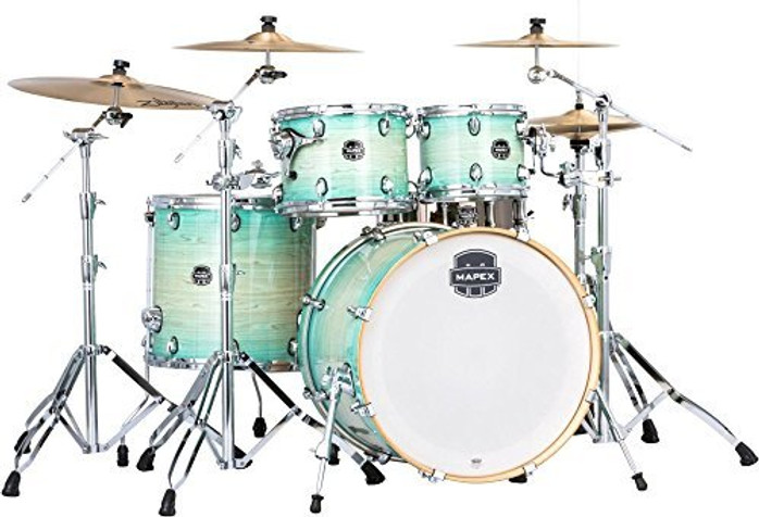 Mapex Armory Series Rock Shell Pack – Ultramarine (AR529SCUM) featuring hybrid maple/birch shells, SONIClear bearing edges, durable pro hardware, and a powerful 22" rock configuration for live and studio drumming.