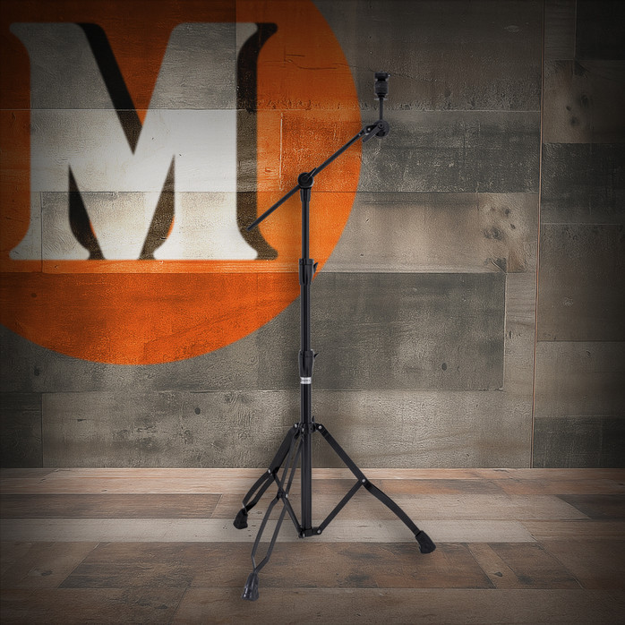 Mapex Armory 800 Boom Cymbal Stand Black Plated (B800EB) - heavy-duty double-braced boom stand with locking tilter, slip-resistant feet, and sleek black finish for professional drummers