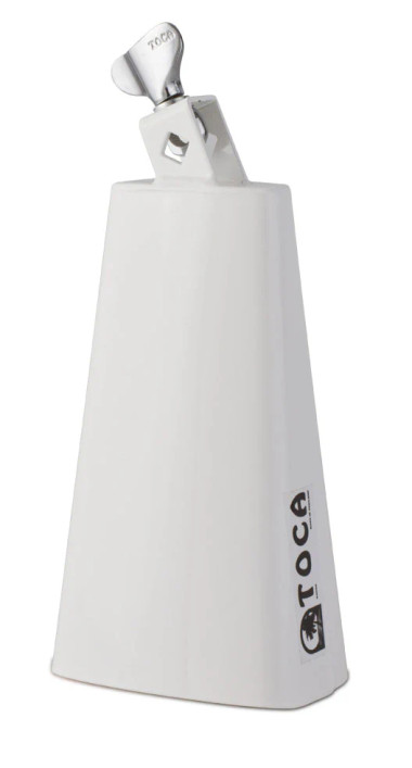 The Toca 4426-T Bongo Bell features a durable steel construction with a bright white finish and delivers a crisp, projecting tone suited for Latin styles, drum kits, and percussion ensembles. Its standard mounting bracket ensures compatibility with most percussion mounts, making it a versatile addition to any setup.