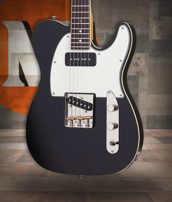Schecter PT Special Electric Guitar - Black Pearl finish with classic single-cut body, dual pickups, and sleek neck offering vintage tone and modern playability