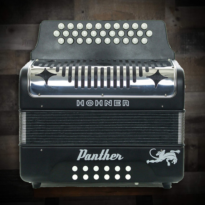 Hohner Panther G/C/F 3-Row Diatonic Accordion - Black 