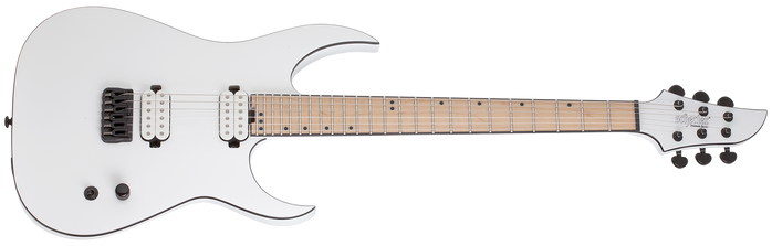 Schecter Keith Merrow KM-6 Mk-III Hybrid Electric Guitar – Snowblind finish featuring Fishman Fluence pickups, Hipshot bridge, fast thin neck, and artist-designed performance for modern metal players