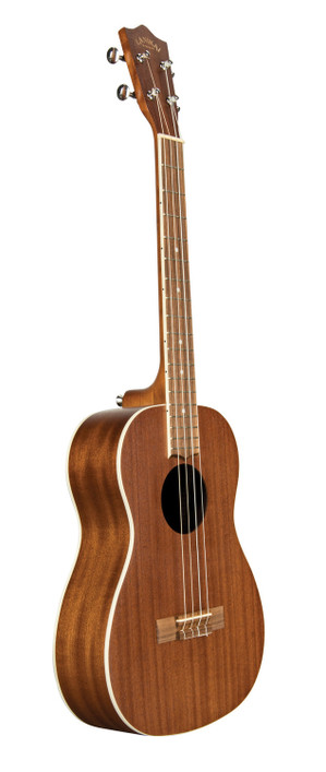 The Lanikai MA-B Baritone Ukulele features a mahogany top, back, and sides that deliver rich, warm bass response and smooth midrange tone. Its larger baritone body provides fuller resonance and a tuning closer to a guitar (D-G-B-E), making it ideal for guitarists transitioning to ukulele or players seeking a deeper, more powerful ukulele voice. Quality craftsmanship ensures comfortable playability and stable tuning.