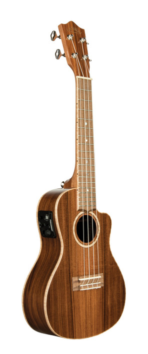 The Lanikai MRS-CEC Concert Ukulele features all-solid Morado construction for deep, resonant tone with impressive clarity and sustain. The cutaway design allows easy access to higher frets, while the Fishman® Kula preamp and onboard tuner provide clean, natural amplified sound. With premium craftsmanship, elegant aesthetics, and professional electronics, it’s perfect for serious players and live performers.