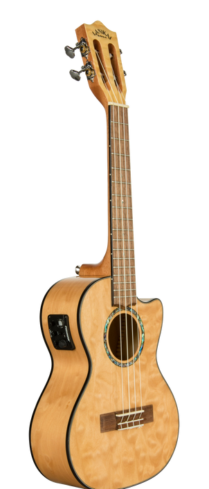 Lanikai Quilted Maple Natural Tenor with Kula Preamp A/E Ukulele (QM-NACET)