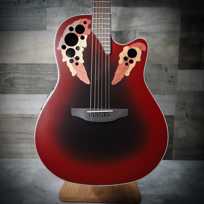 ギター Ovation Ce44 RRB Ovation Celebrity Reverse Red Burst Mid Bowl Acoustic Guitar