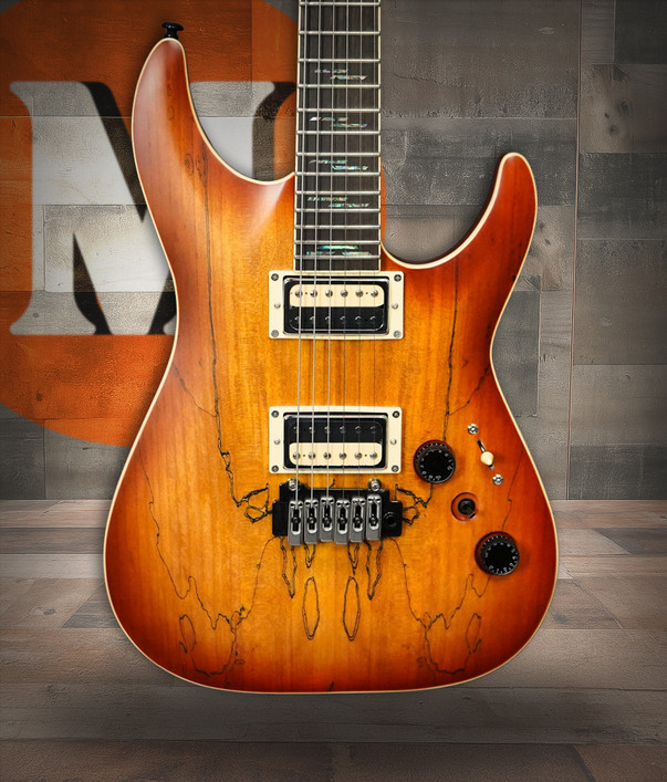 Schecter C-1 Exotic Spalted Maple Electric Guitar (B-Stock) - spalted maple top, roasted maple neck, and Schecter Diamond pickups for rich tone and stunning natural aesthetics