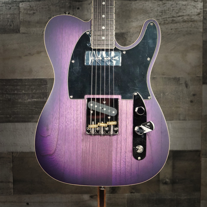 Schecter PT Special Electric Guitar in Purple Burst Pearl finish – single-cut body with black pickguard, dual pickups, and modern Tele-style design Schecter PT Special Electric Guitar in Purple Burst Pearl finish – single-cut body with black pickguard, dual pickups, and modern Tele-style design