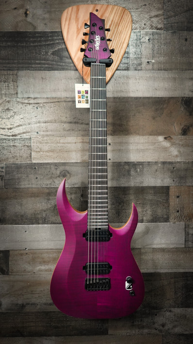 Schecter John Browne Tao-7 Electric Guitar in Satin Trans Purple finish - B-Stock 7-string signature model with multi-scale neck, premium hardware, and artist-inspired design
