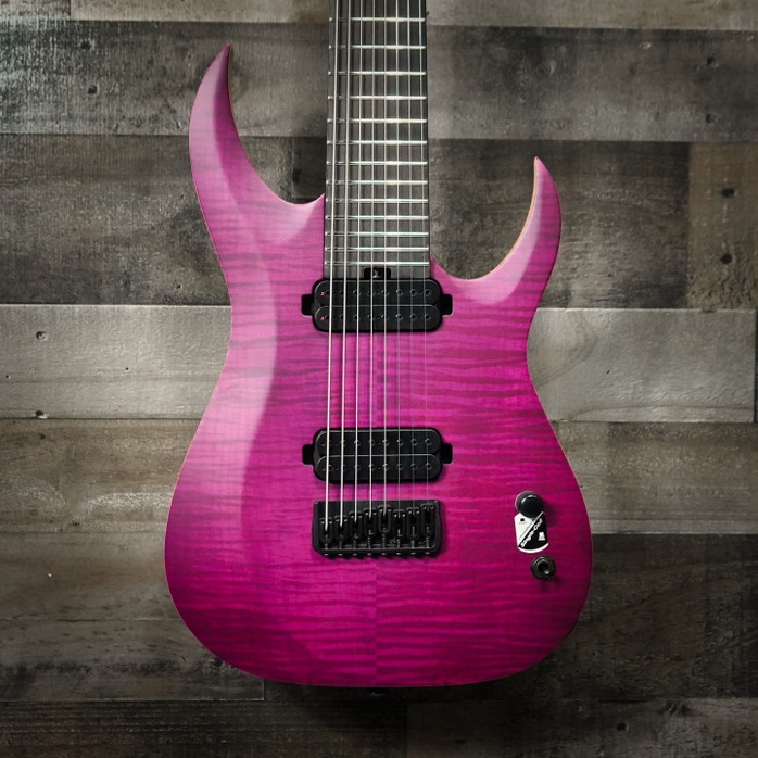 Schecter John Browne Tao-8 Electric Guitar in Satin Trans Purple finish – B-Stock 8-string model featuring signature design, multi-scale neck, and premium modern hardware
