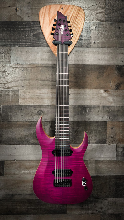 Schecter John Browne Tao-8 Electric Guitar in Satin Trans Purple finish – B-Stock 8-string model featuring signature design, multi-scale neck, and premium modern hardware