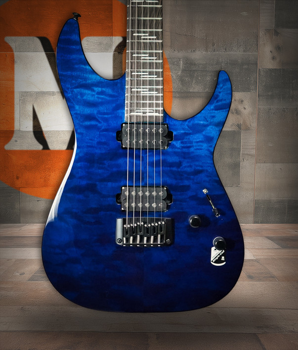Schecter Reaper-6 Elite Electric Guitar in Deep Ocean Blue finish - flamed maple top, dual humbuckers, contoured body, and premium modern design