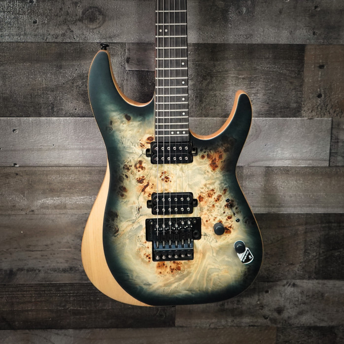 Schecter Reaper-6 FR Electric Guitar in Satin Charcoal Burst finish – B-Stock model featuring flamed maple top, Floyd Rose bridge, and black hardware Schecter Reaper-6 FR Electric Guitar in Satin Charcoal Burst finish – B-Stock model featuring flamed maple top, Floyd Rose bridge, and black hardware