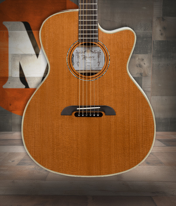 The Alvarez Yairi Masterworks GYM74ce Grand Auditorium Acoustic-Electric features an all-solid construction handcrafted in Japan, with a solid spruce top and solid rosewood back and sides. Yairiâ€™s FST6 forward-shifted bracing enhances resonance, clarity, and sustain, while the cutaway design offers improved upper fret access. Equipped with high-quality electronics for natural amplified tone, this guitar delivers exceptional balance and versatility for stage performers and studio musicians.