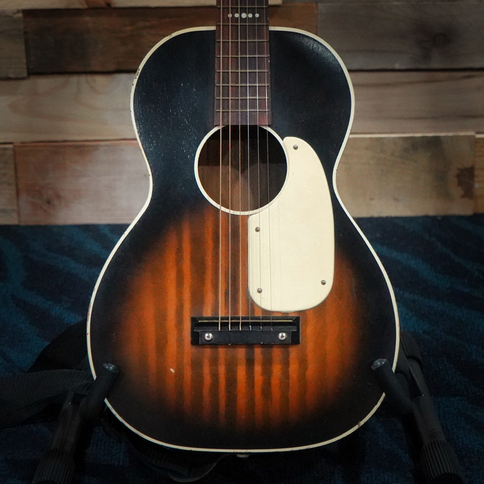 Harmony Stella Travel/Mini Half Scale Acoustic Guitar (1960s, Sunburst w/ Faux Flame)