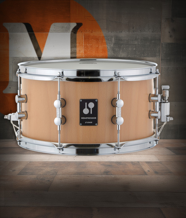 Sonor Kompressor Series KS-1307-SDW-NAB 13” x 7” Beech Snare Drum – Natural Beech finish – available at Musician Madness.