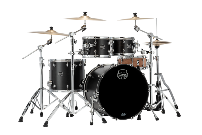 MAPEX SATURN ROCK 4 PIECE SHELL PACK WITHOUT SNARE Satin Black
